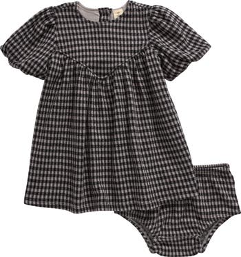 Puff Sleeve Cotton Blend Dress & Bloomers