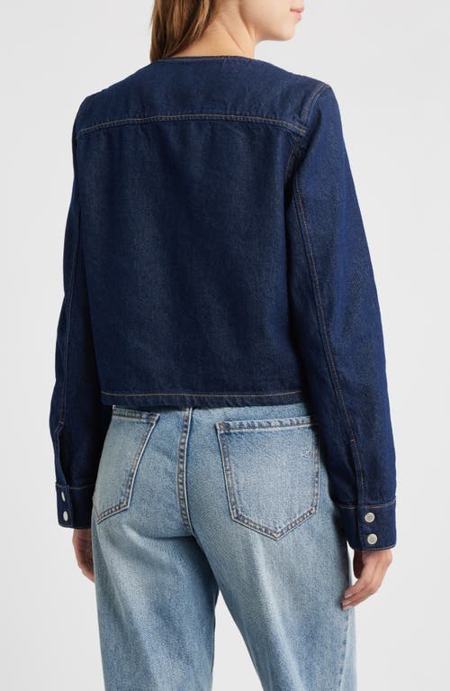 Mango Peppa Crop Denim Jacket In Blue