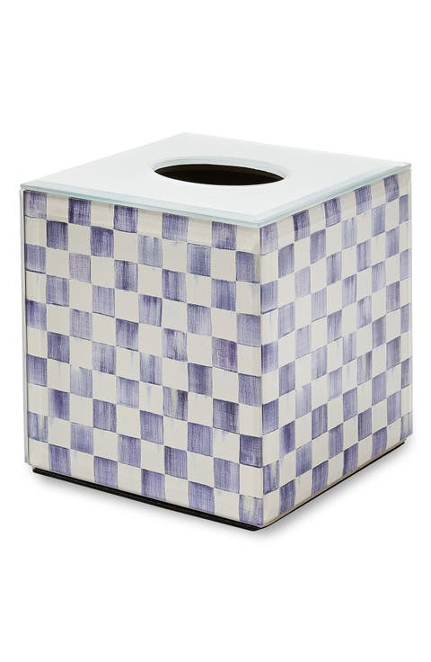 Violet Check Boutique Tissue Box Cover