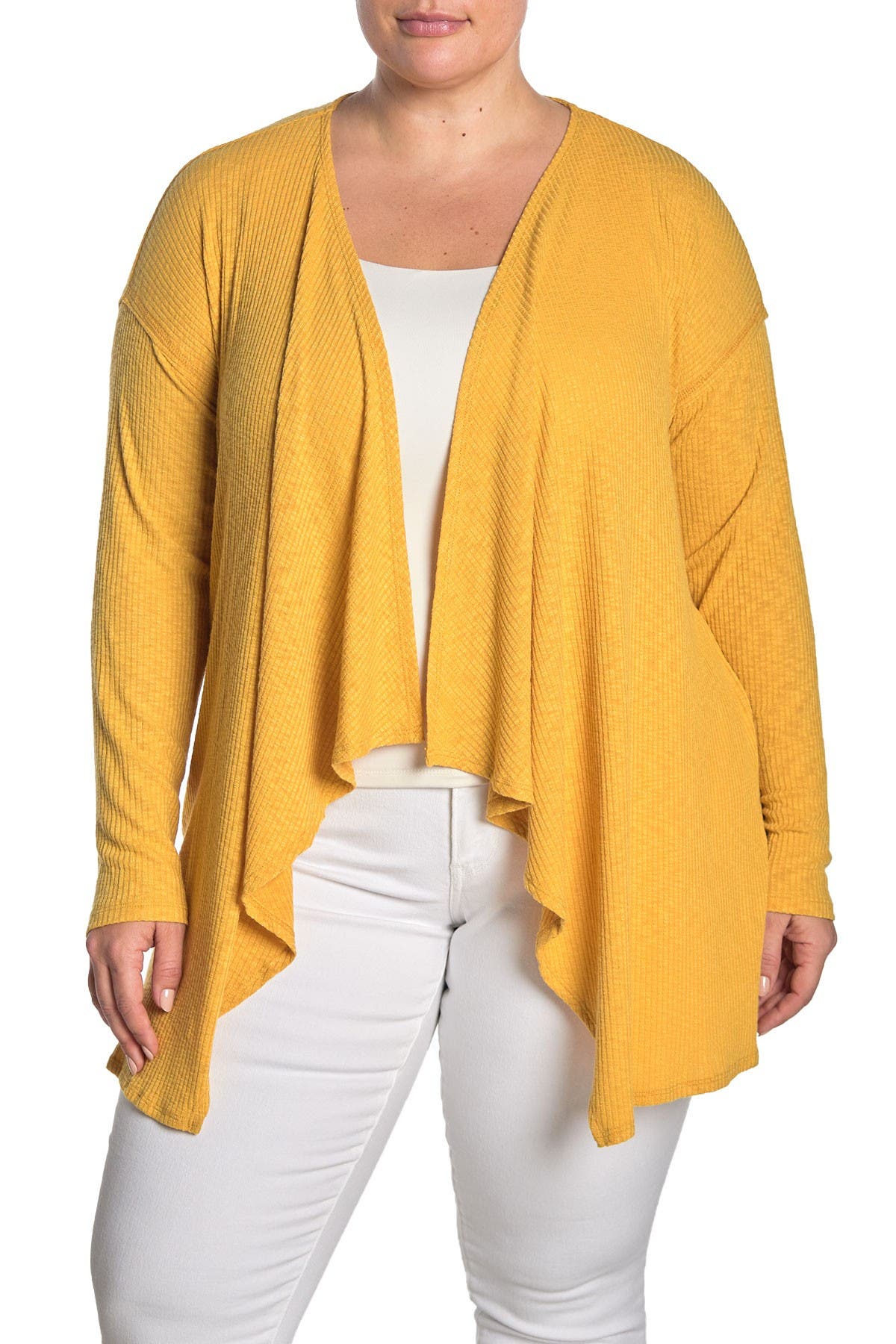 Bobeau Rib Knit Waterfall Cardigan (Women) | Nordstromrack