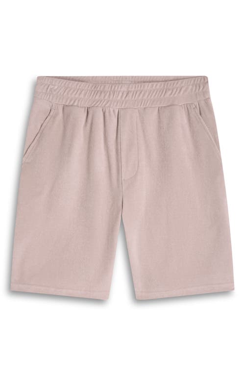 Bugatchi Cotton Blend French Terry Drawstring Shorts In Sand