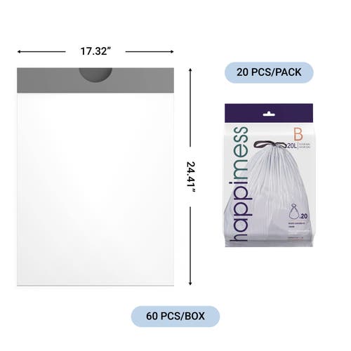 Happimess Drawstring Unscented Trash Can Liner In Multi
