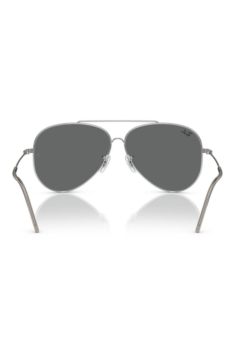 Aviator Reverse 59mm Pilot Sunglasses, Alternate, color, SILVER