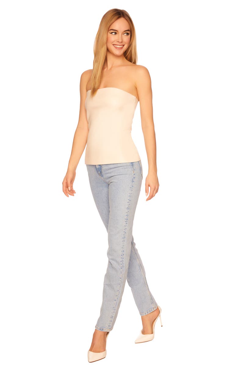 Susana Monaco Faux Leather Tube Top, Alternate, color,