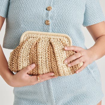 Hydra Convertible Raffia Clutch