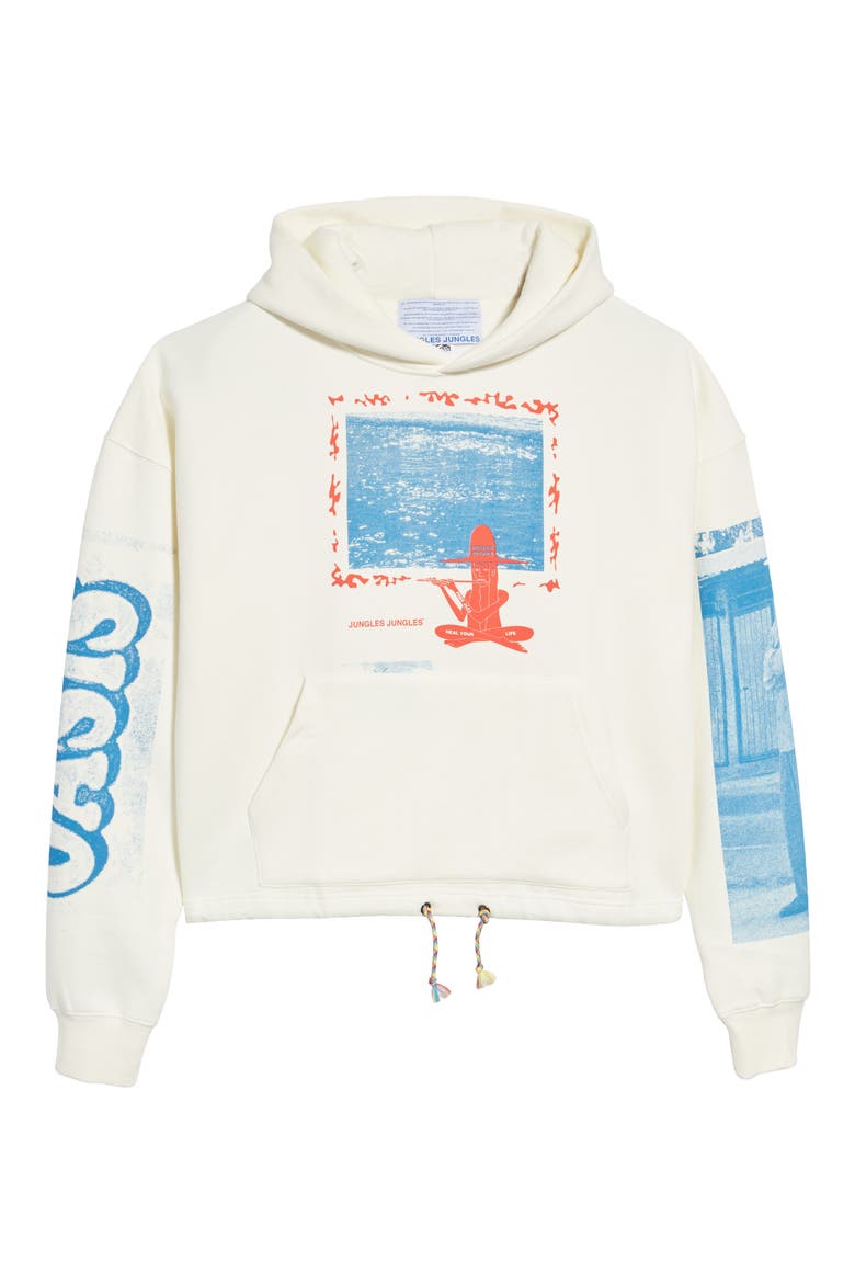 Password to Nirvana Cotton Blend Graphic Hoodie, Alternate, color, CREAM