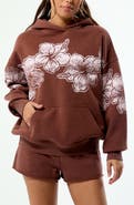 PacSun Hibiscus Print Cotton Blend Hoodie