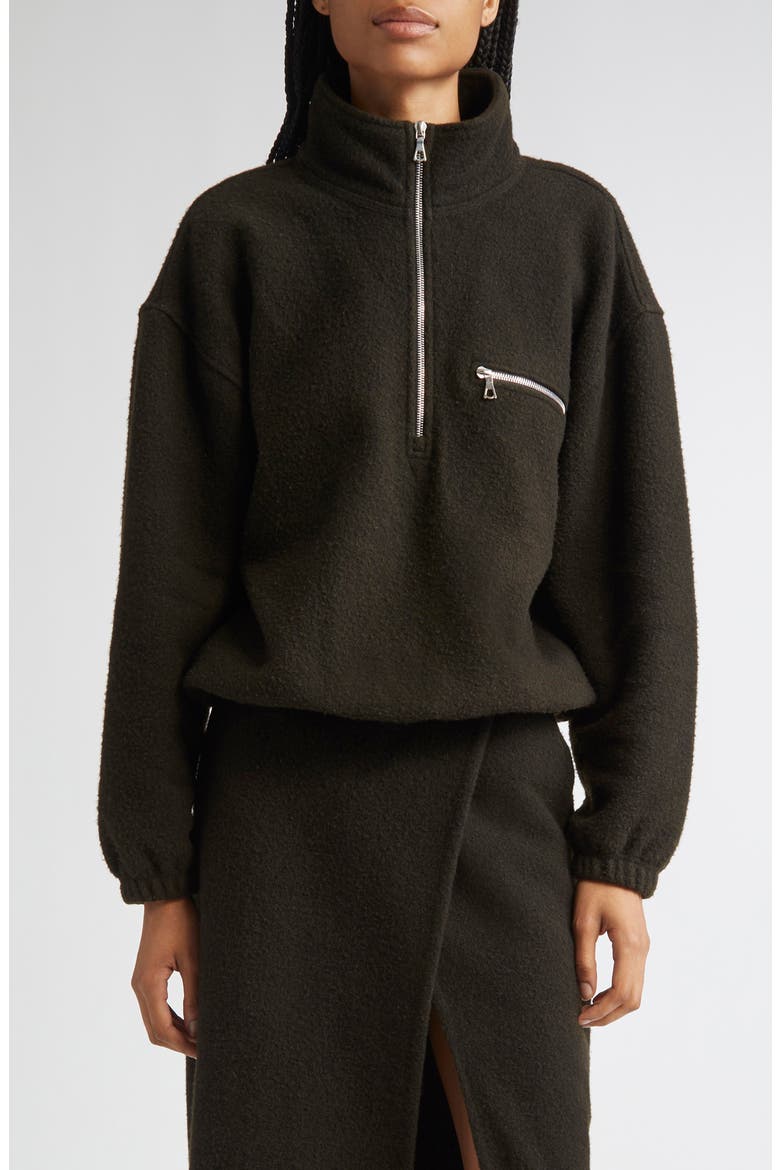 Wool Fleece Half Zip Sweatshirt, Main, color, TOURBE FLEECE