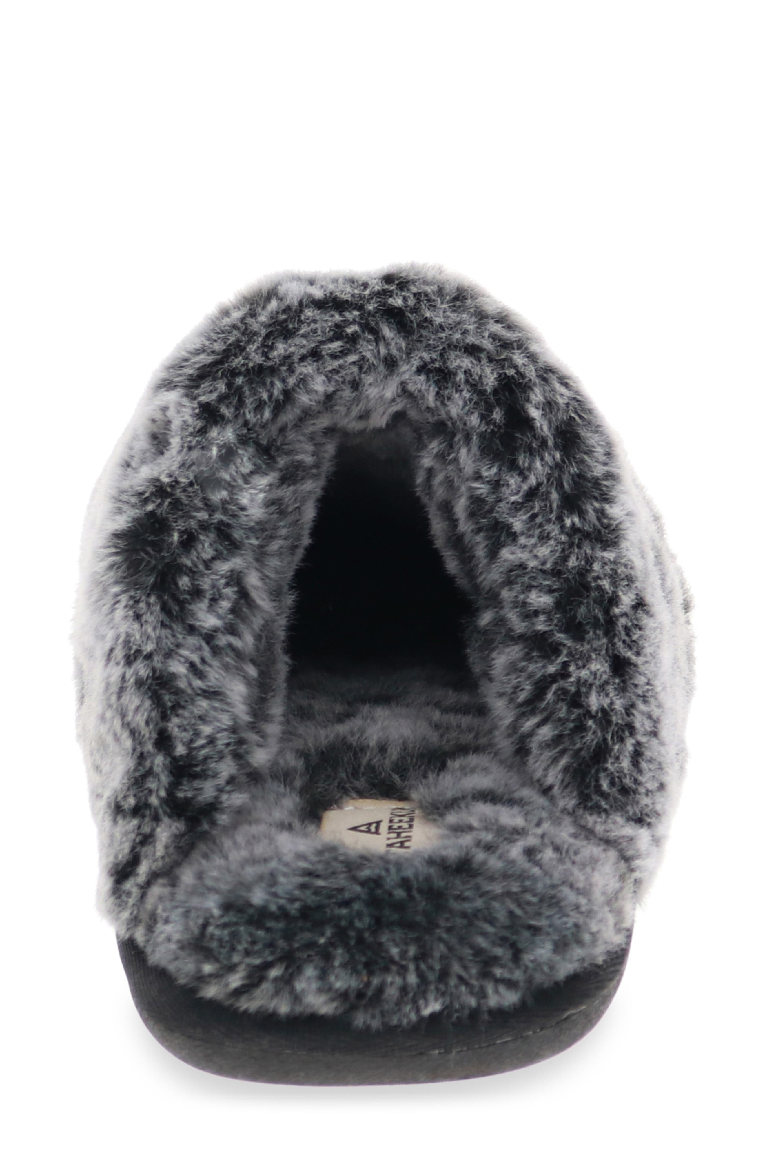 Cordata Faux Fur Scuff Slipper, Alternate, color, BLACK