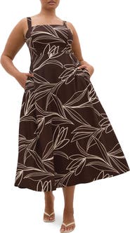 City Chic Athena Sketch Floral Print Dress