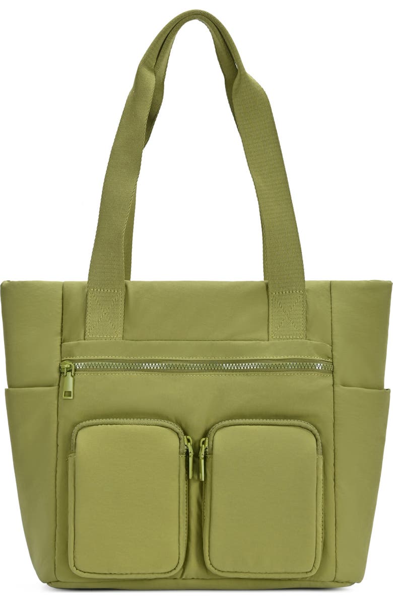 Sasha + Sofi Large Pocket Tote Bag, Main, color, Green