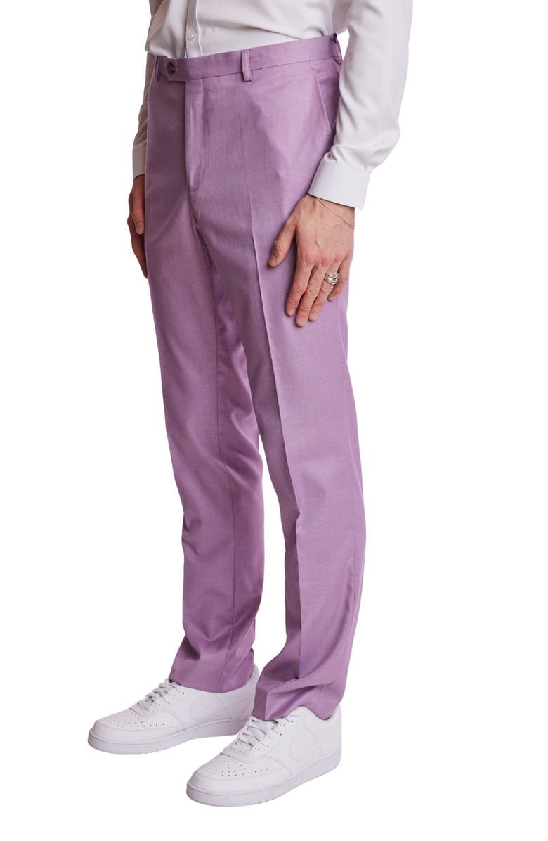 PAISLEY & GRAY Downing Slim Flat Front Dress Pants, Alternate, color, Lilac Shark