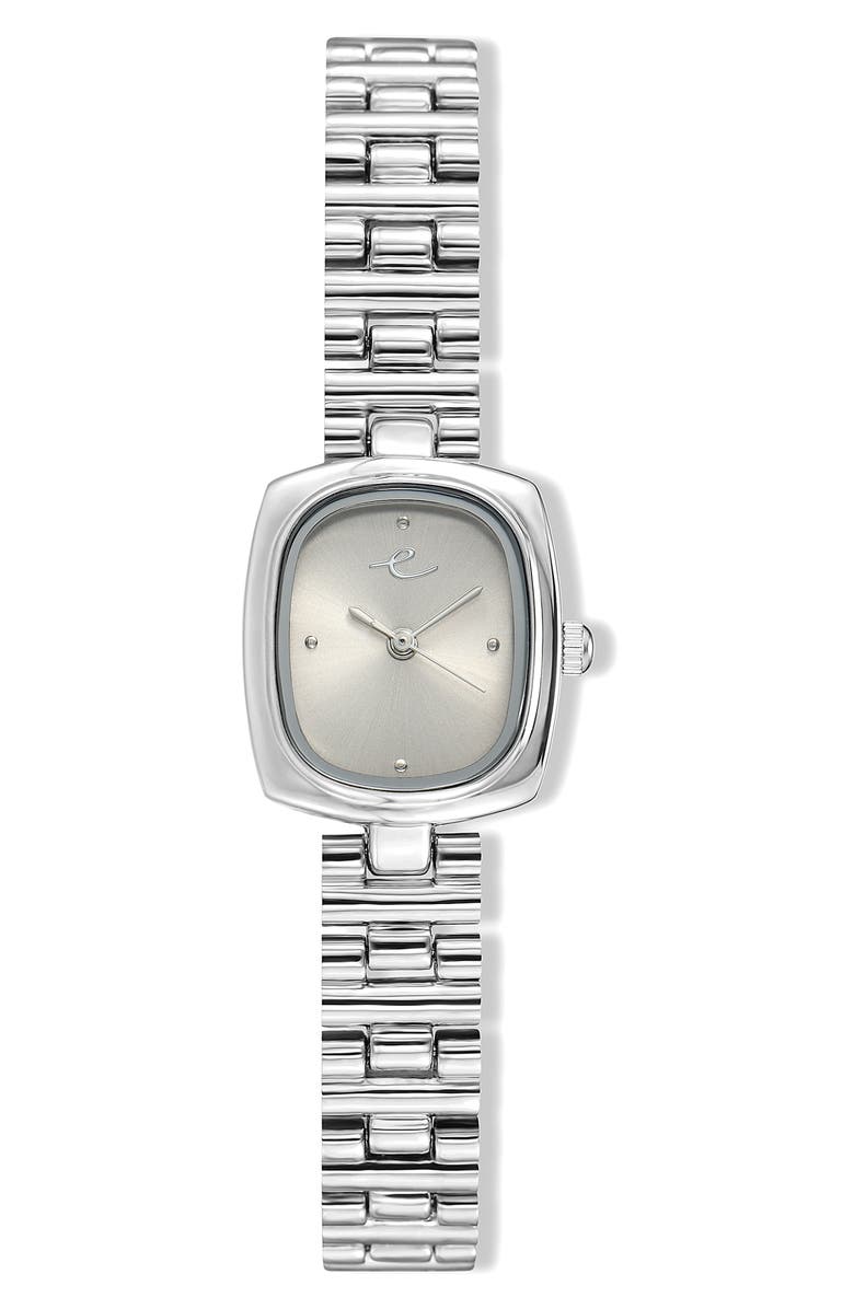 Ettika Square Dial Bracelet Watch, 20mm x 23mm, Main, color, Bone And Silver