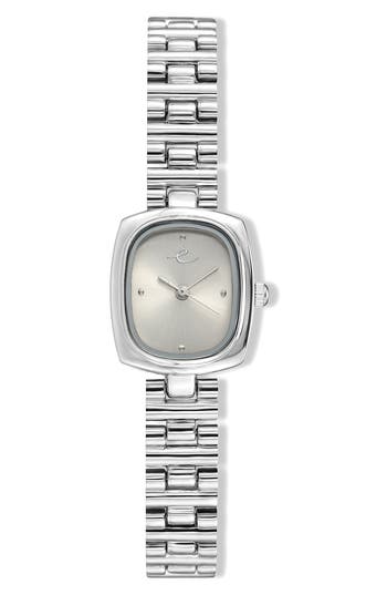 Ettika Square Dial Bracelet Watch, 20mm X 23mm In Silver