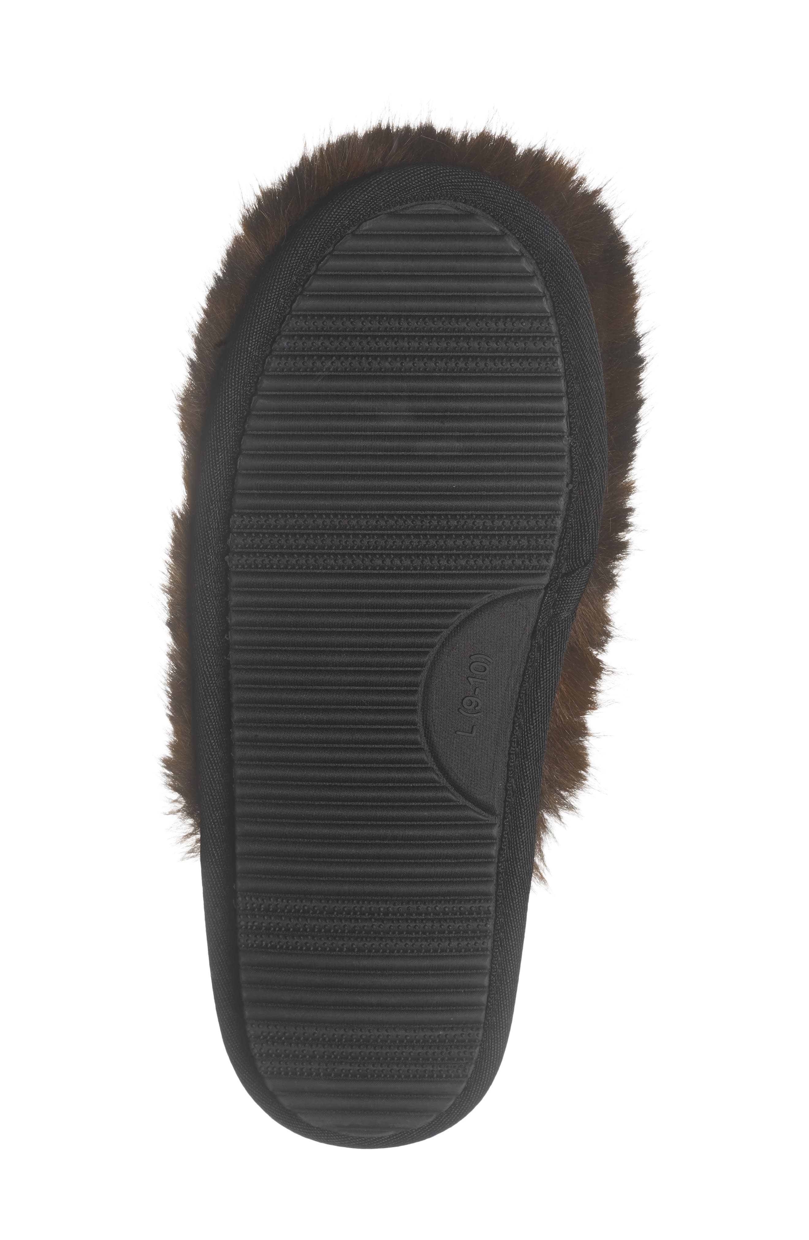Flurry Faux Fur Scuff Slipper, Alternate, color, BROWN DARK LEOPARD