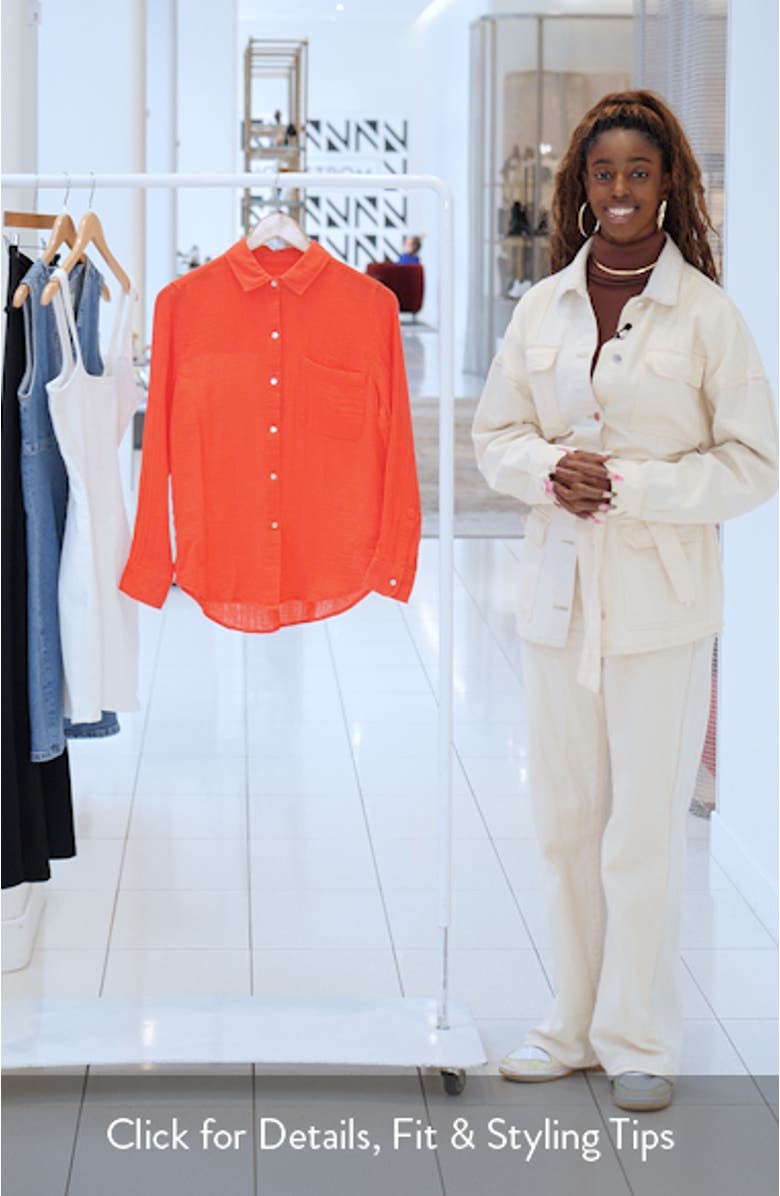 Ellis Organic Cotton Gauze Button-Up Shirt, sales video thumbnail