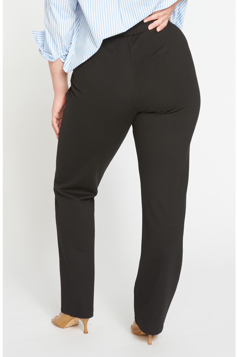 Smart Elastic Waist Ponte Pants, Alternate, color, BLACK