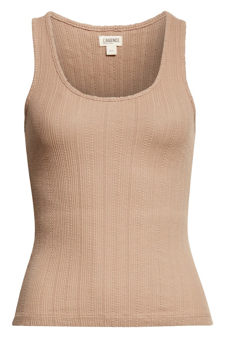 Adria Scoop Neck Organic Cotton Tank, Alternate, color, PORTABELLA