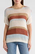 WISHLIST Multicolor Stripe Short Sleeve Sweater