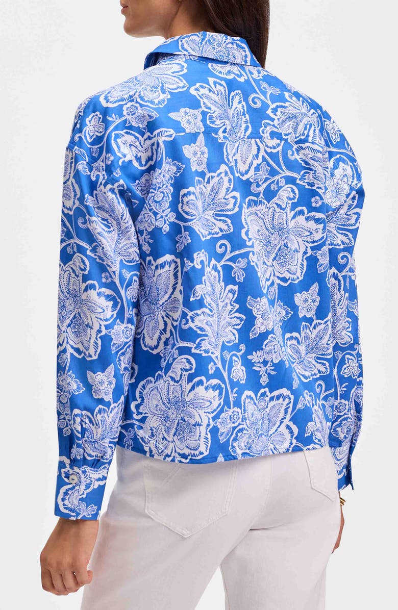 Foxcroft Marina Cotton Button-Up Shirt, Alternate, color, Cobalt Blue