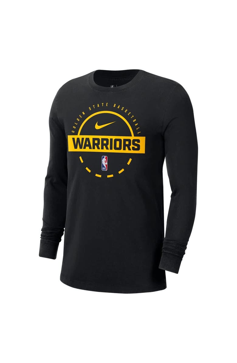 Nike Men's Nike  Black Golden State Warriors Authentic Long Sleeve Practice T-Shirt, Alternate, color, Black
