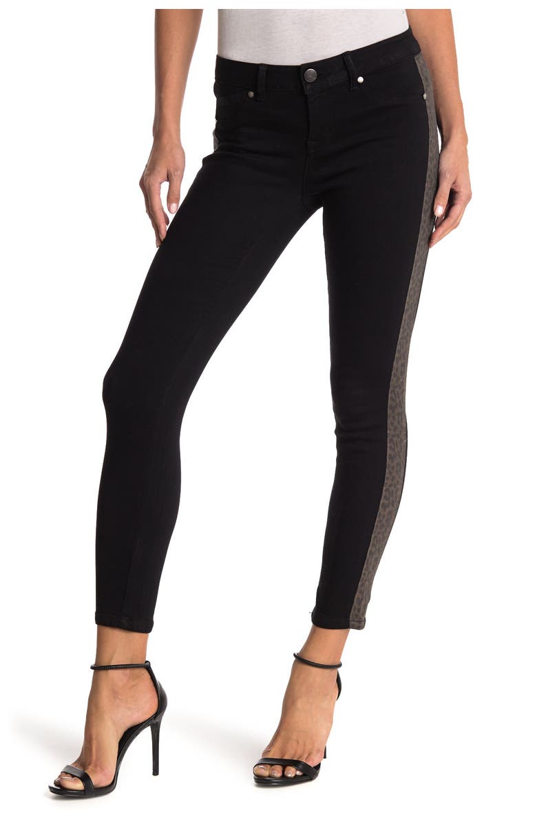 1822 Denim Cheetah Side Stripe Black Contour Jeans, Main, color, 