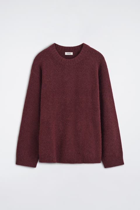 Oversized Alpaca-Blend Crew-Neck Sweater