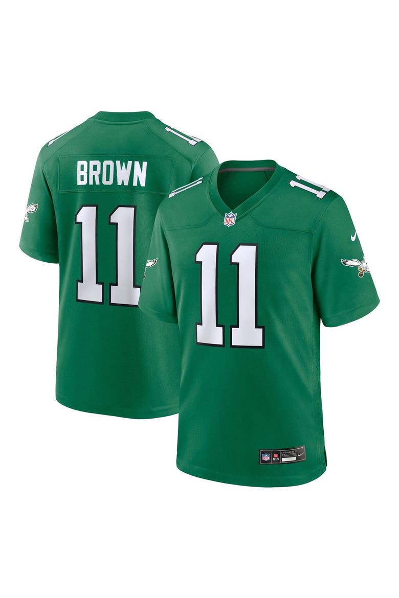 Youth Nike A.J. Brown Kelly Green Philadelphia Eagles Game Jersey, Main, color, Kelly Green