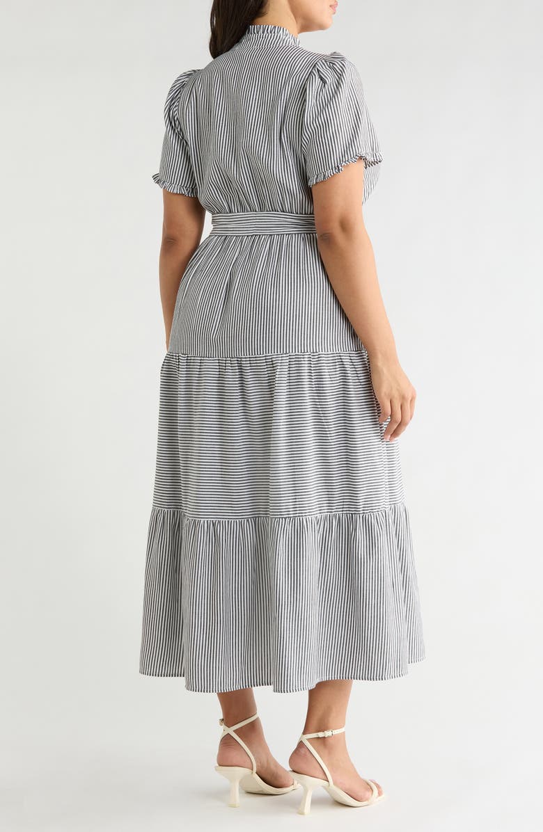 London Times Tiered Maxi Dress, Alternate, color, Black/ White