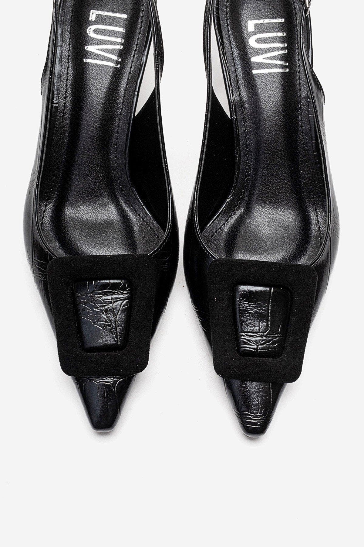 Prologue Shoes Dublin Buckle Stiletto Pump, Alternate, color, Black Print