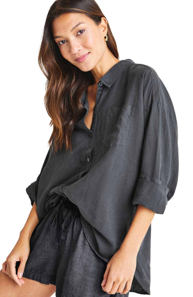 Splendid Dawson Long Sleeve Linen Blend Button-Up Shirt, Alternate, color,