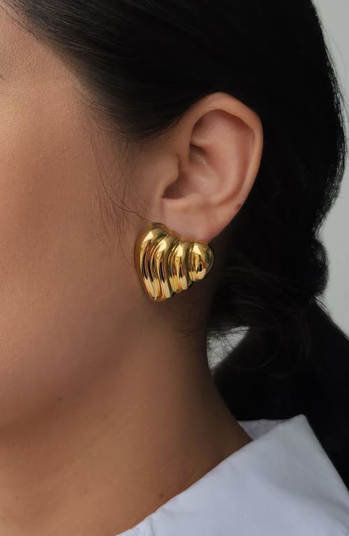 Adornia Stainless Steel Heart Statement Stud Earrings In Gold