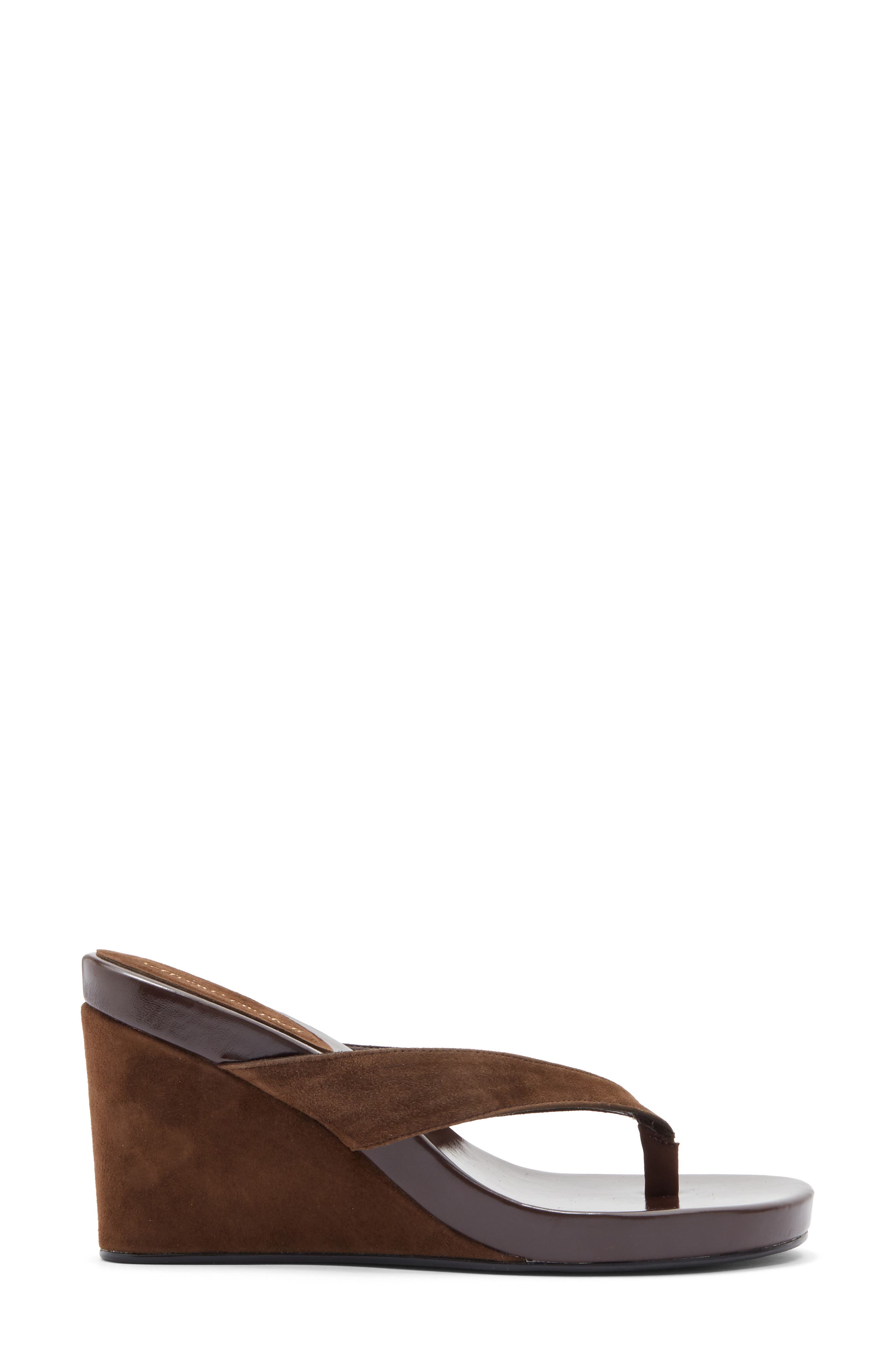 Liezel Platform Wedge Flip Flop, Alternate, color, BROWN SUEDE COMBO