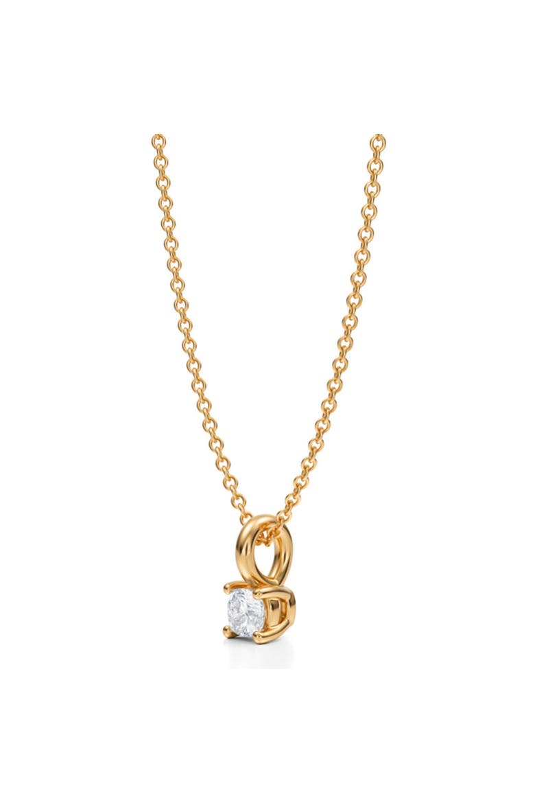 Cushion Solitaire Lab Diamond Pendant Necklace 14K Yellow Gold, Alternate, color, Yellow Gold