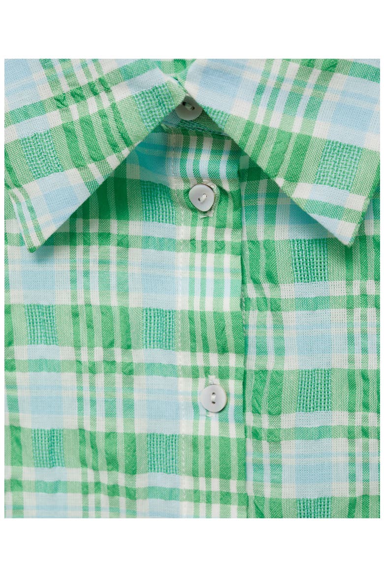 Check Sleeveless Button-Up Top, Alternate, color, GREEN