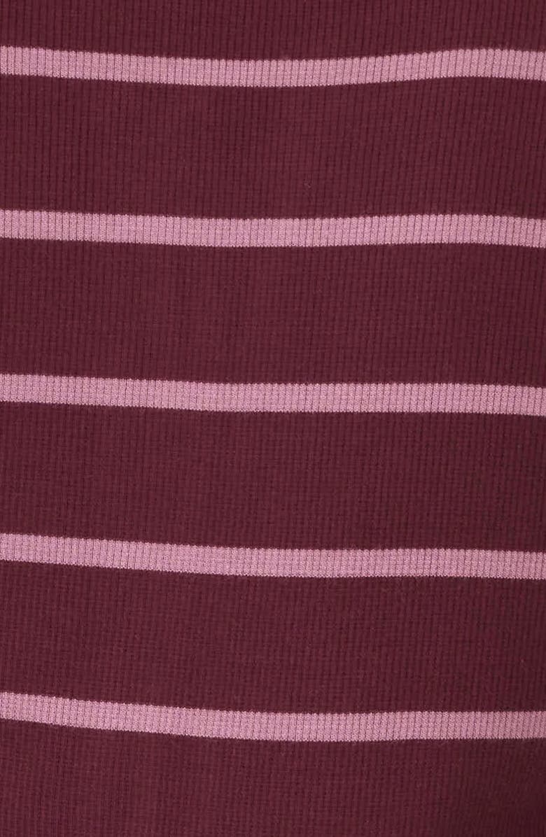 Threads 4 Thought Akia Caribbean Stripe Rib Henley, Alternate, color, Ultra Maroon / Cherry Blossom