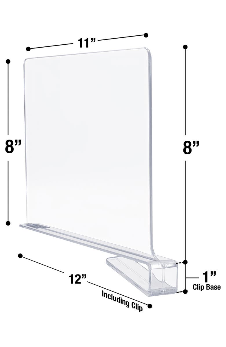 SORBUS Clear Acrylic Shelf Dividers - Set of 4, Alternate, color, Clear