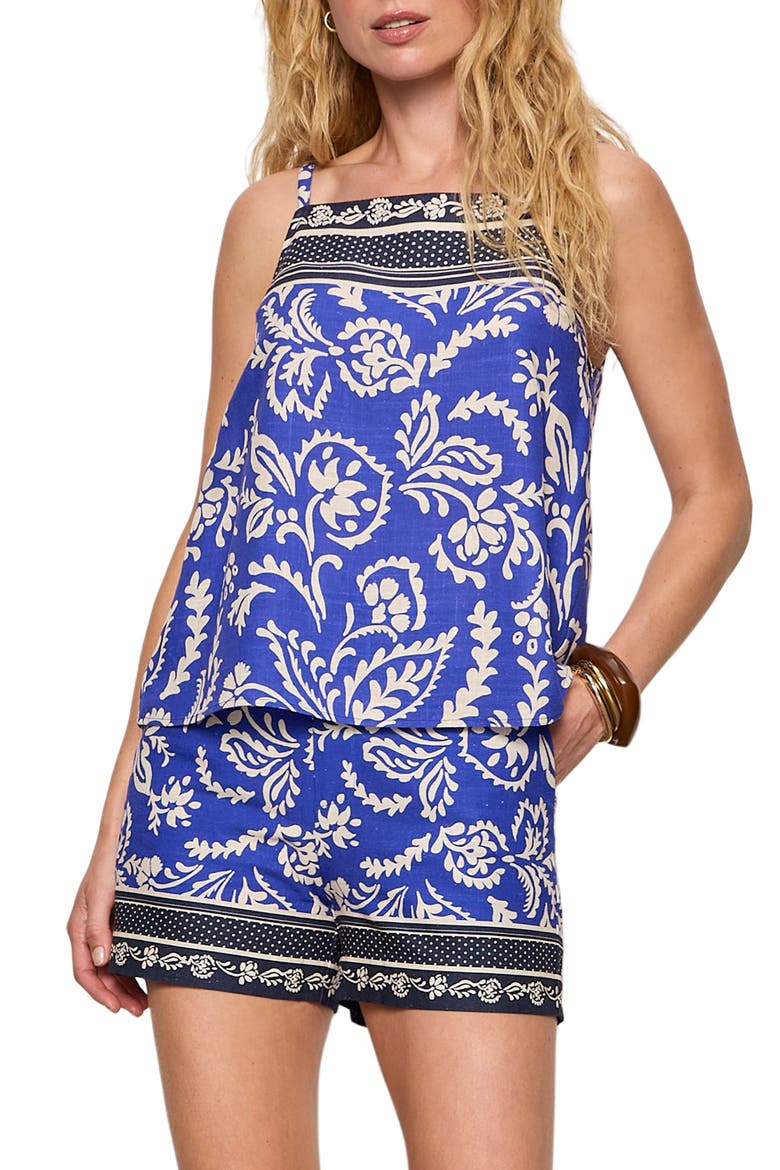Nomad Print Camisole, Main, color, PORTOFINO BORDER BLUE