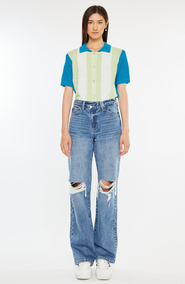 KanCan Debra Essentials High Rise 90's Criss Cross Straight Jeans