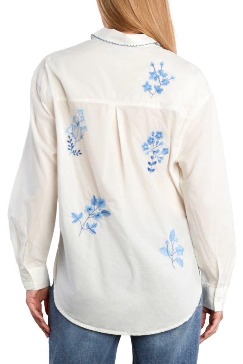 Poetic Floral Embroidered Button-Up Shirt, Alternate, color, BRIGHT WHITE