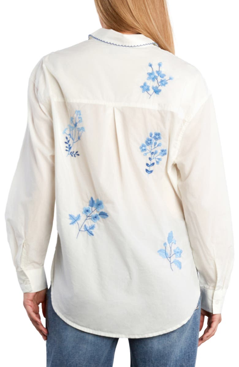 Billy T Poetic Floral Embroidered Button-Up Shirt, Alternate, color, Bright White