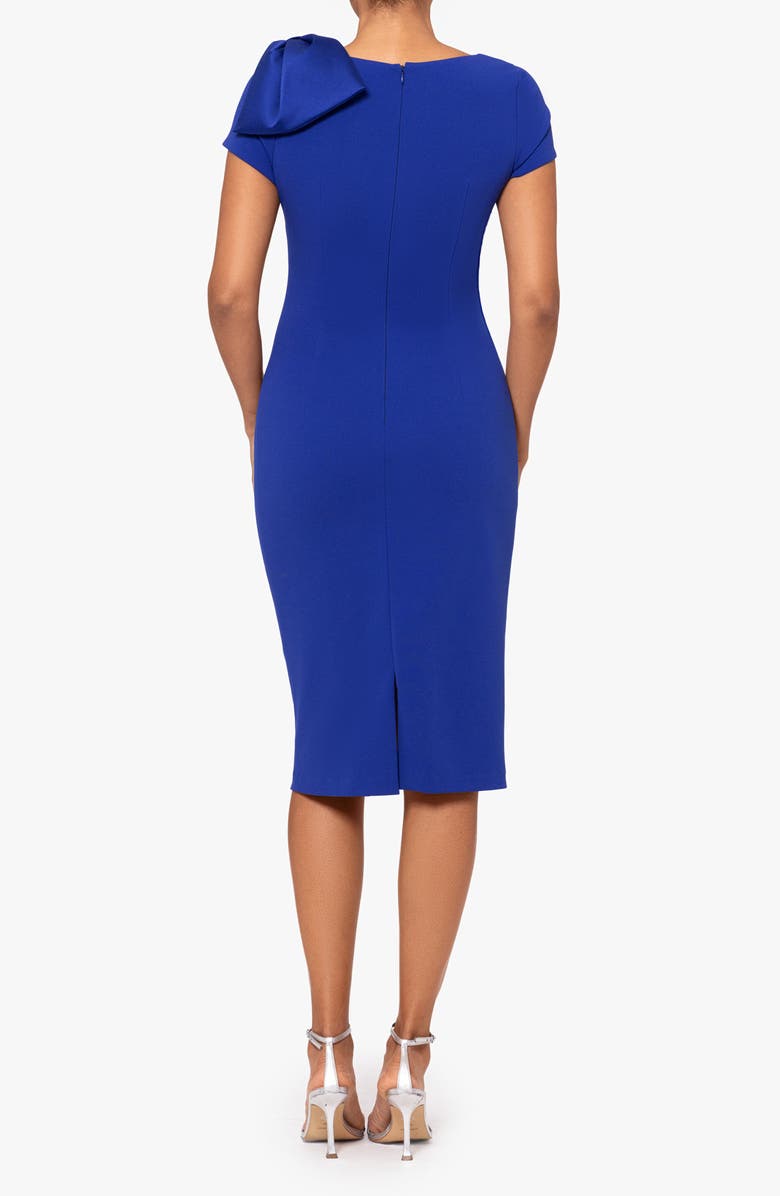 Betsy & Adam Bow Detail Scuba Crepe Cocktail Sheath Dress, Alternate, color, 