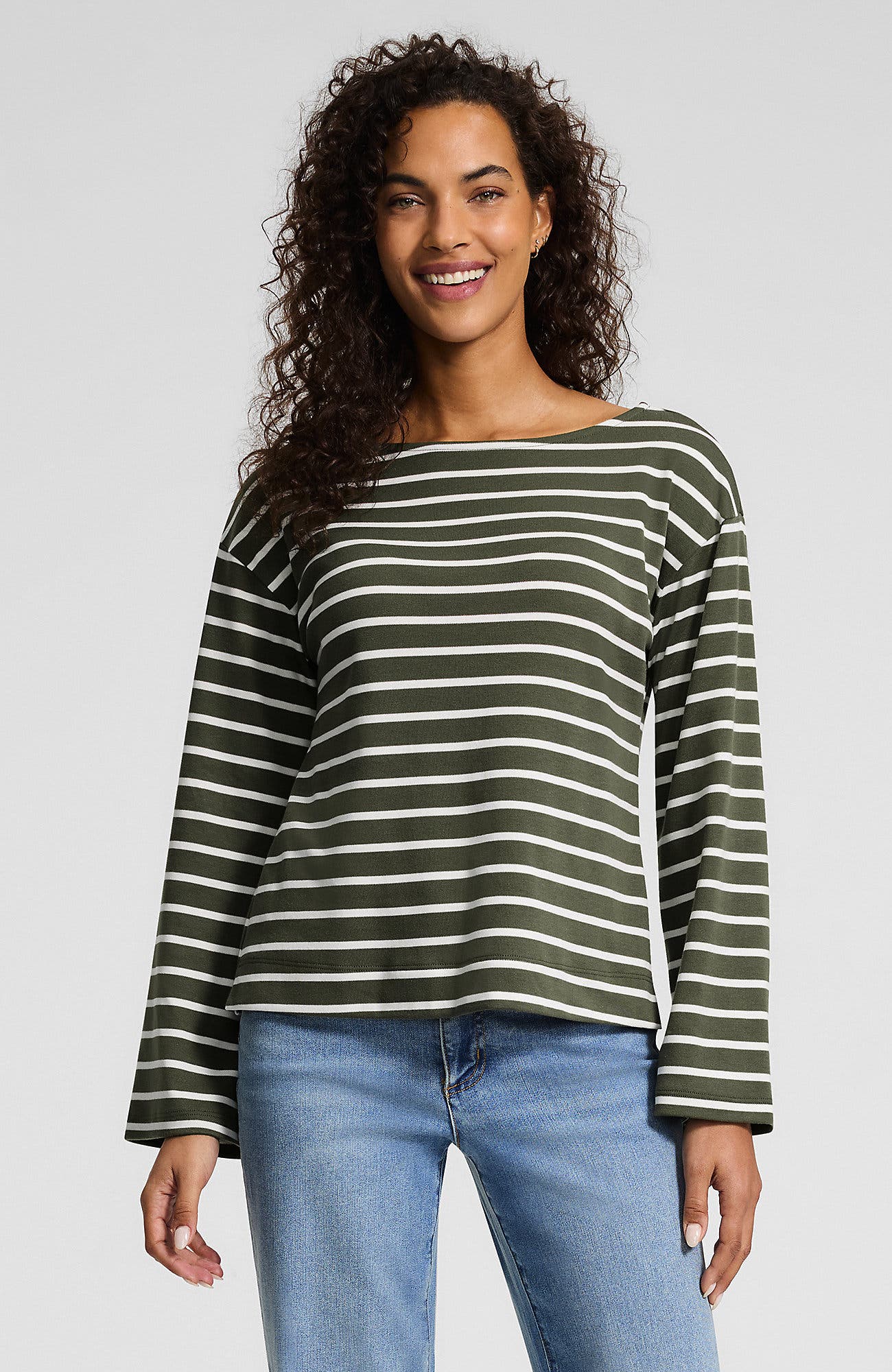 Ivory/Moss Breton Stripe