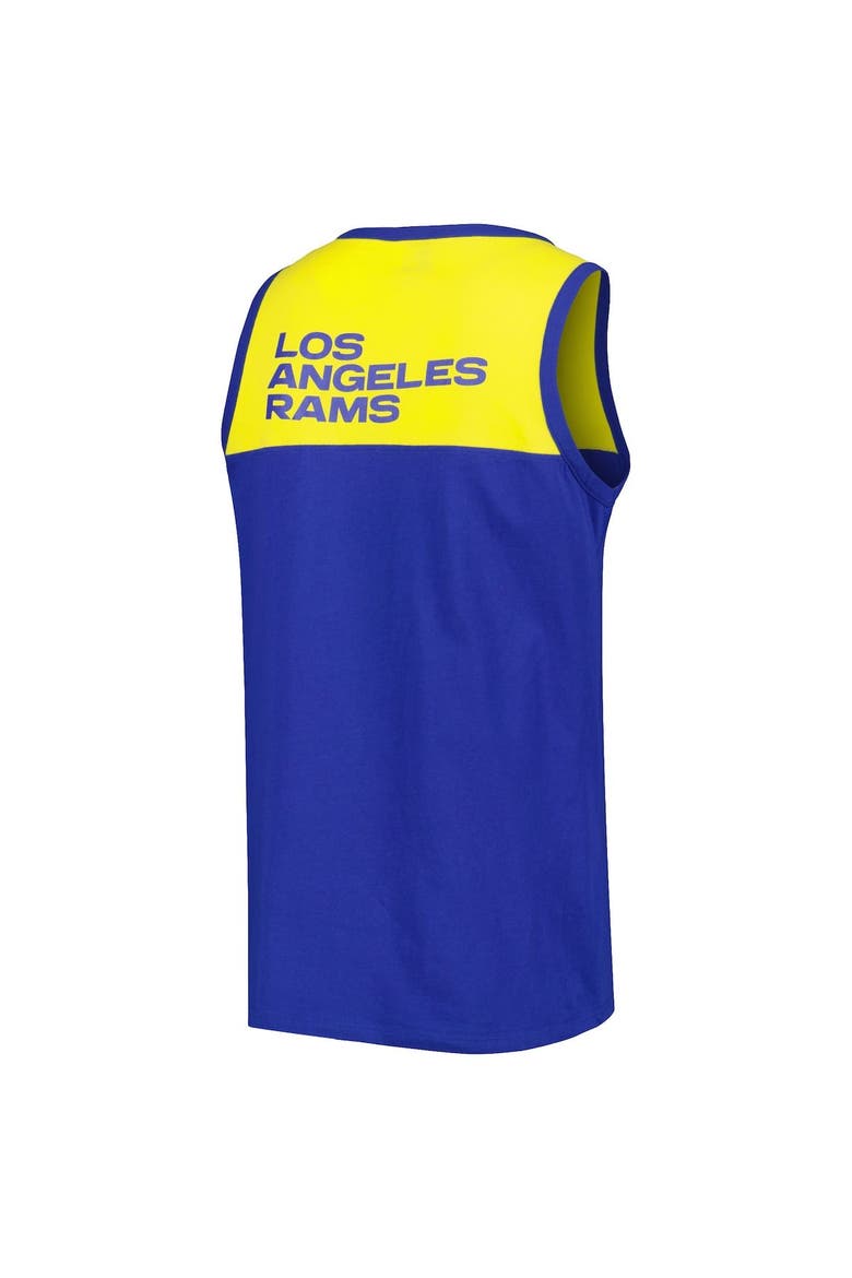 Men's Starter Royal/Gold Los Angeles Rams Team Touchdown Fashion Tank Top, Alternate, color, Royal