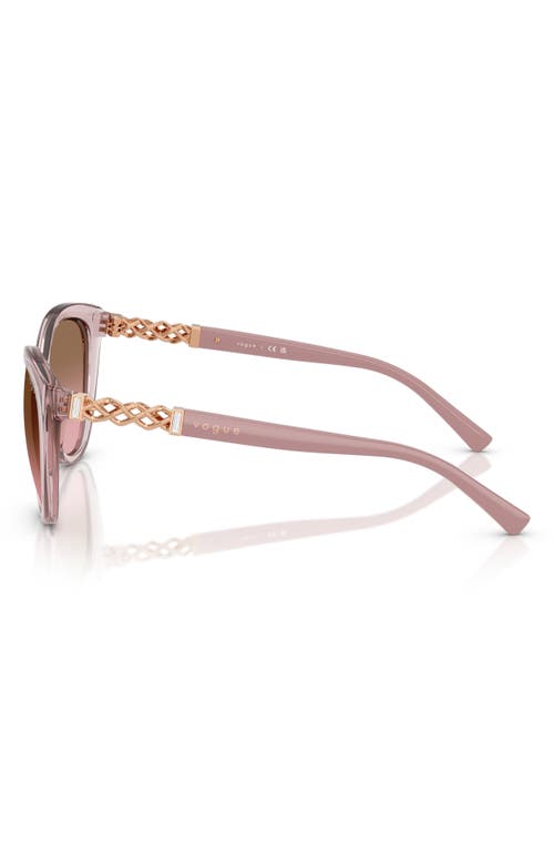 Vogue 53mm Cat Eye Sunglasses In Transparent Pink