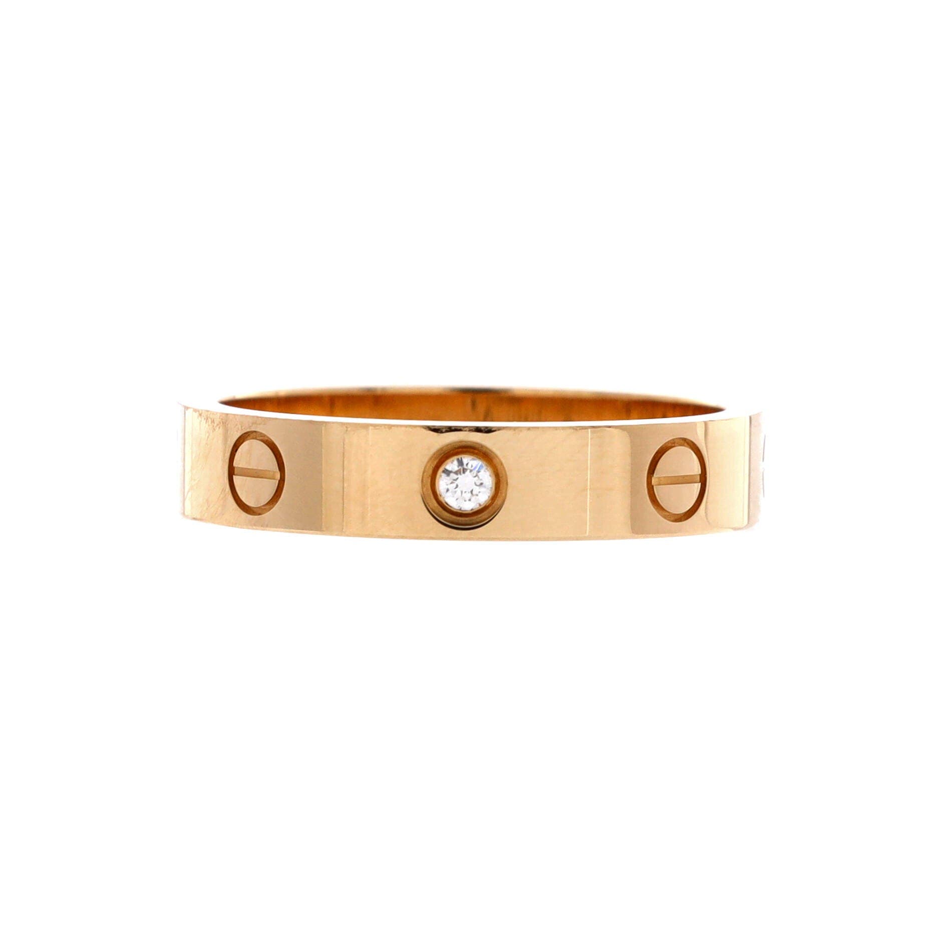 Love Wedding Band 1 Diamond Ring 18K Yellow Gold with Diamond, Alternate, color, Metallic Gold