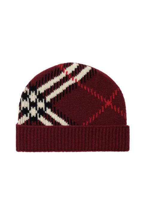 Check Cashmere Blend Beanie
