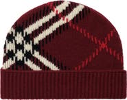 Burberry Check Cashmere Blend Beanie