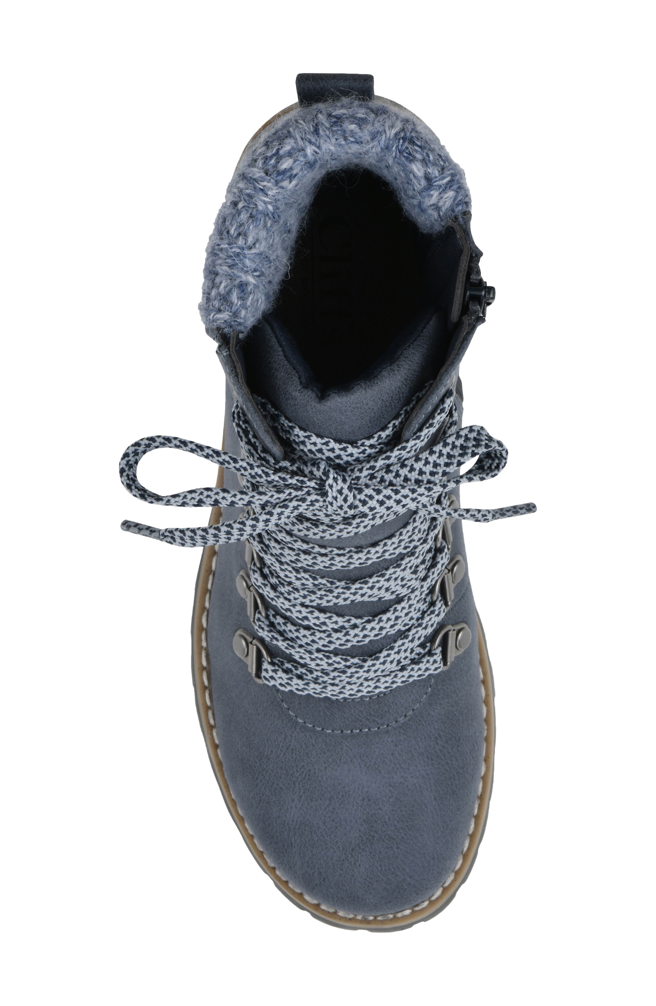 Primed Lace-Up Boot, Alternate, color, NAVY/ FABRIC