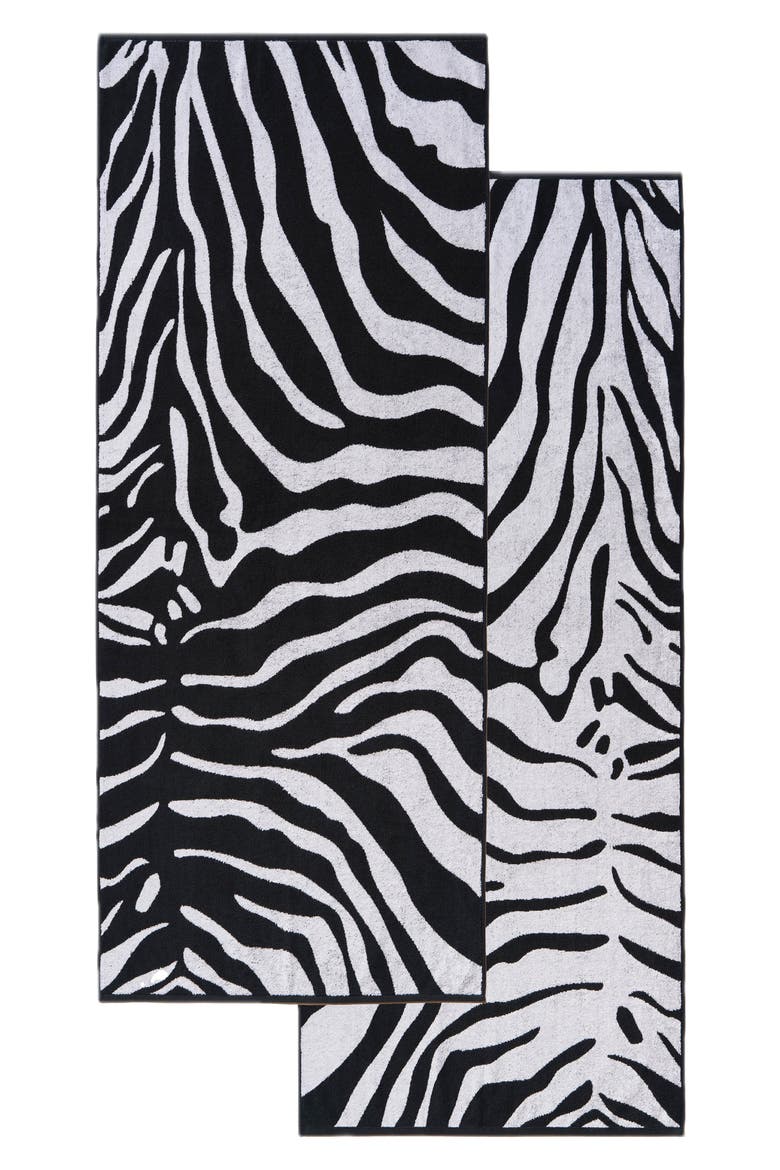 Wild Zebra Hand Towels, Main, color, WORKSHOP WHITE/ EVERYDAY KHAKI
